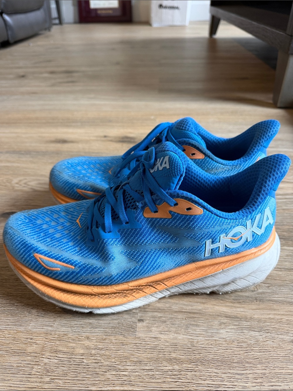 Hoka Men's Blue & Orange Athletic Running Shoes